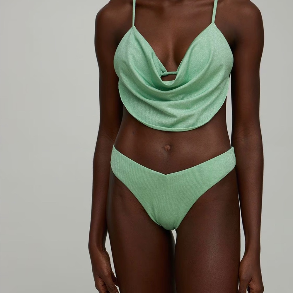 Cowl Neck Glitter Bikini Top and Delilah Glitter Bikini Bottom